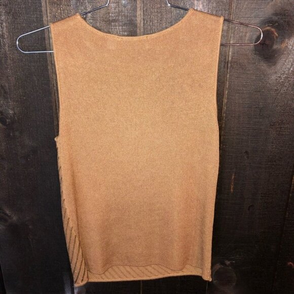 Like NEW Silk Liz Claiborne Gold Beaded Top - Small - Picture 6 of 6